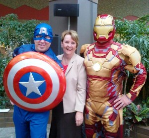 Patricia with Super Heros