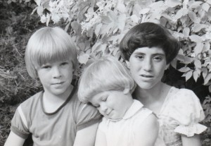 Picture of Patricia Morgan's three children when they were kids