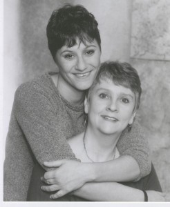 Patricia Morgan and Kelly in a warm embrace - loving her as she is has resulted in a special bond between them