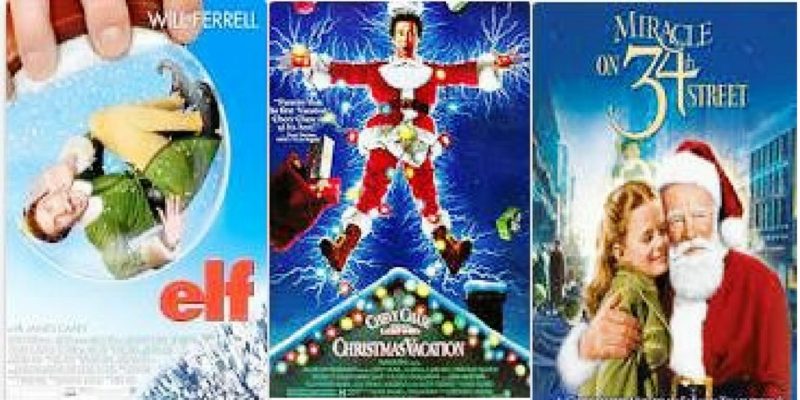 Picture of three Christmas movie posters - Elf, Christmas Vacation and Miracle on 34th Street. What is your favorite Classic Christmas movie?