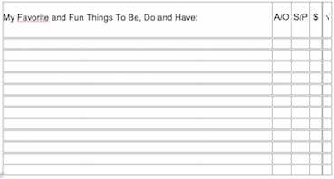 An In-joy table for a joy list