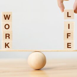 Work-life balance on a teeter-totter, life balance, self-care