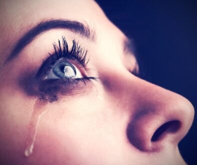 woman with a tear