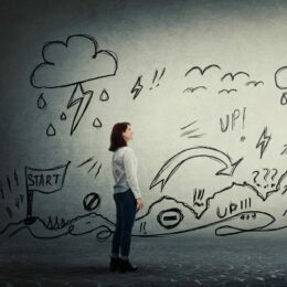 woman looking at her self-talk