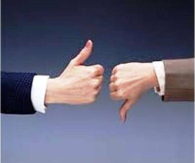 thumbs up and down negative people 