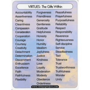  a list of virtues 